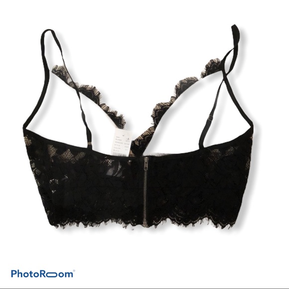 Pacsun Lottie Moss Black Lace Crop Tank Top M - Picture 4 of 4
